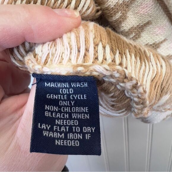 NWT VTG Ralph Lauren Chaps Womens Vest Size L Cotton Aztec cowboy beige pink - Picture 9 of 16